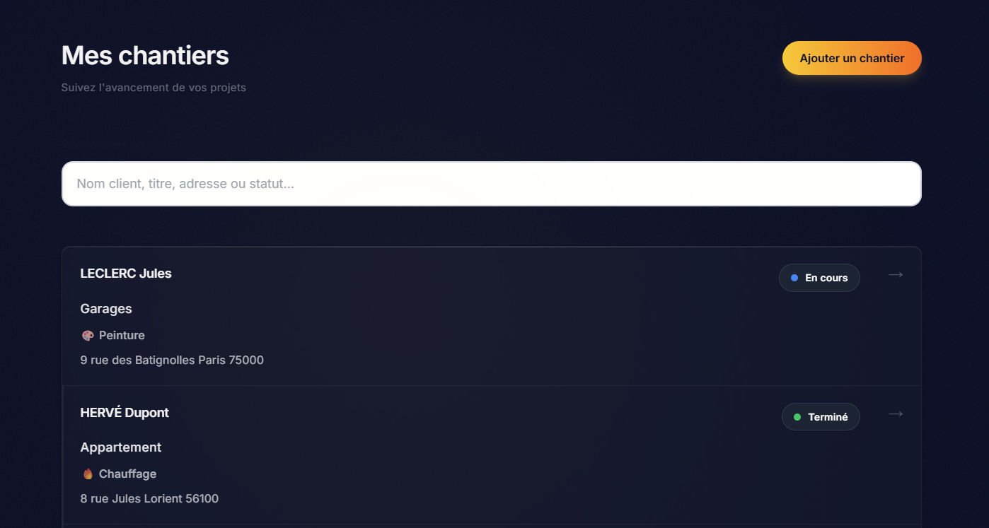 Écran chantiers BTP PRO